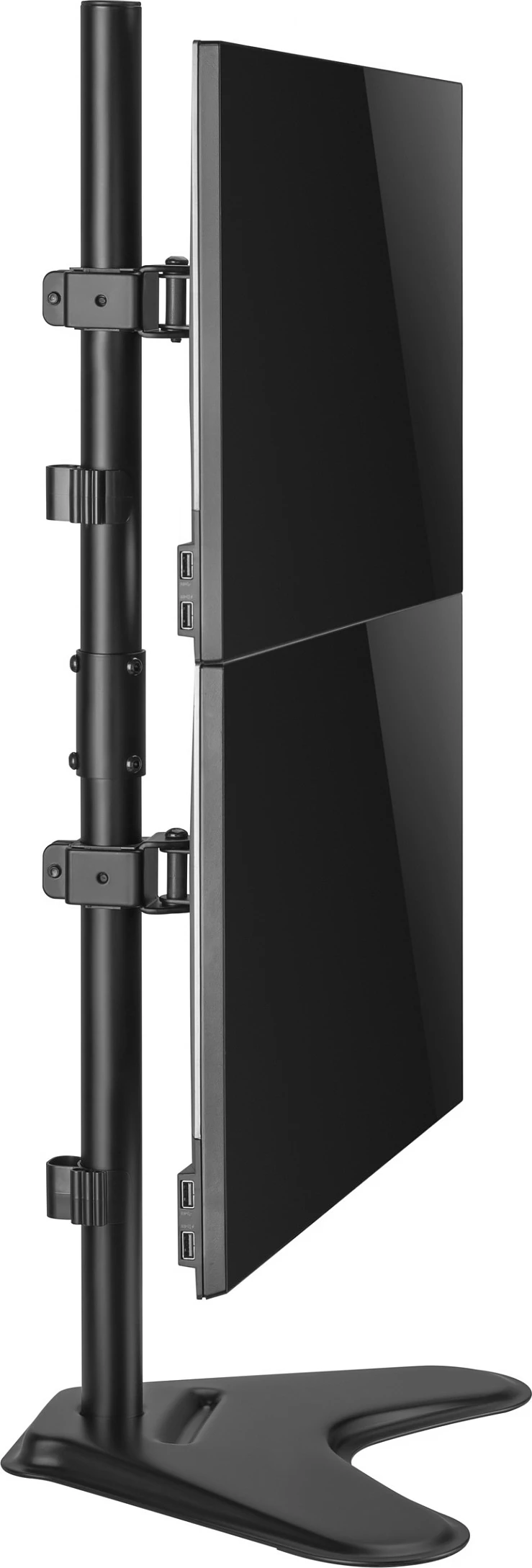 Mbajtës monitori EQUIP Tischfuß, për 2 monitorë 17"-32", VESA 75x75-100x100, 9 kg, i zi