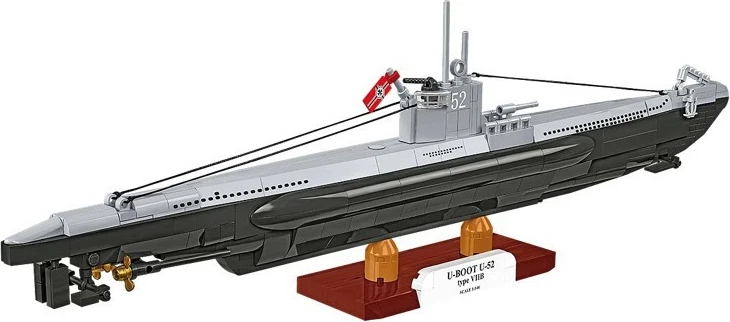 Set blloqesh ndërtimi, Cobi, U-Boat U-52 Type VIIB 4852, 474 elemente, shkallë 1:144, gjatësi 46 cm