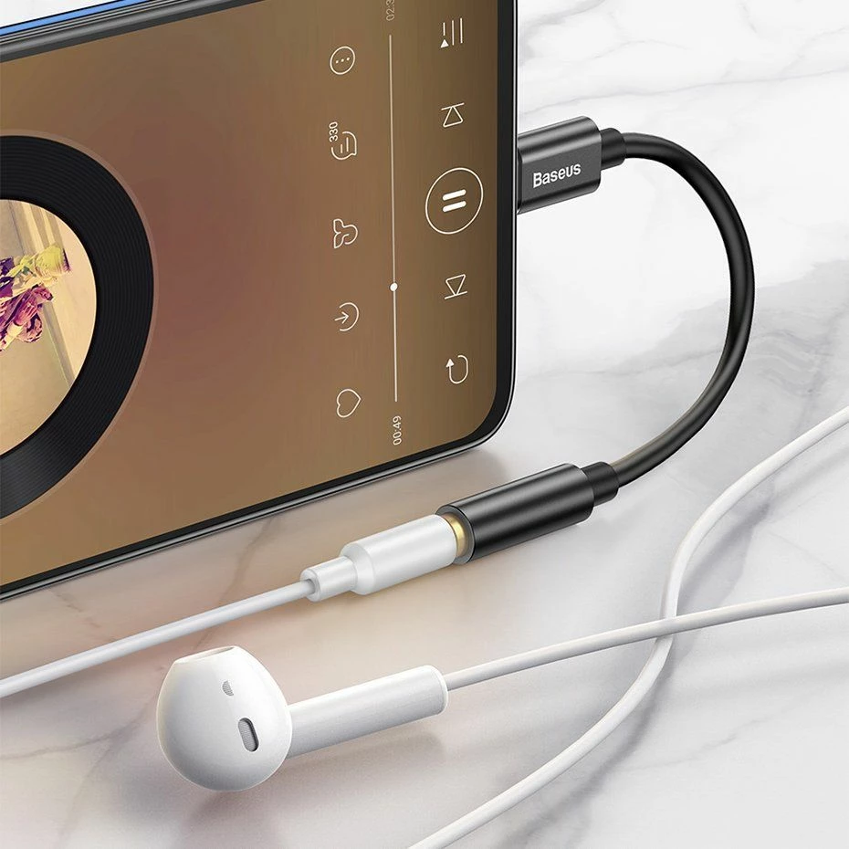 Adapter Baseus L54 USB-C në 3.5mm Jack me DAC, black