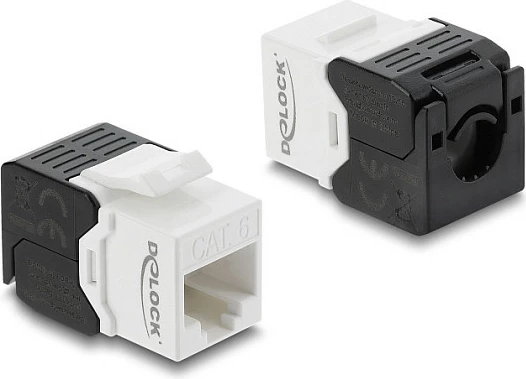 Modul Keystone RJ45 DeLOCK Cat6 UTP tool-free, bardhë/zi