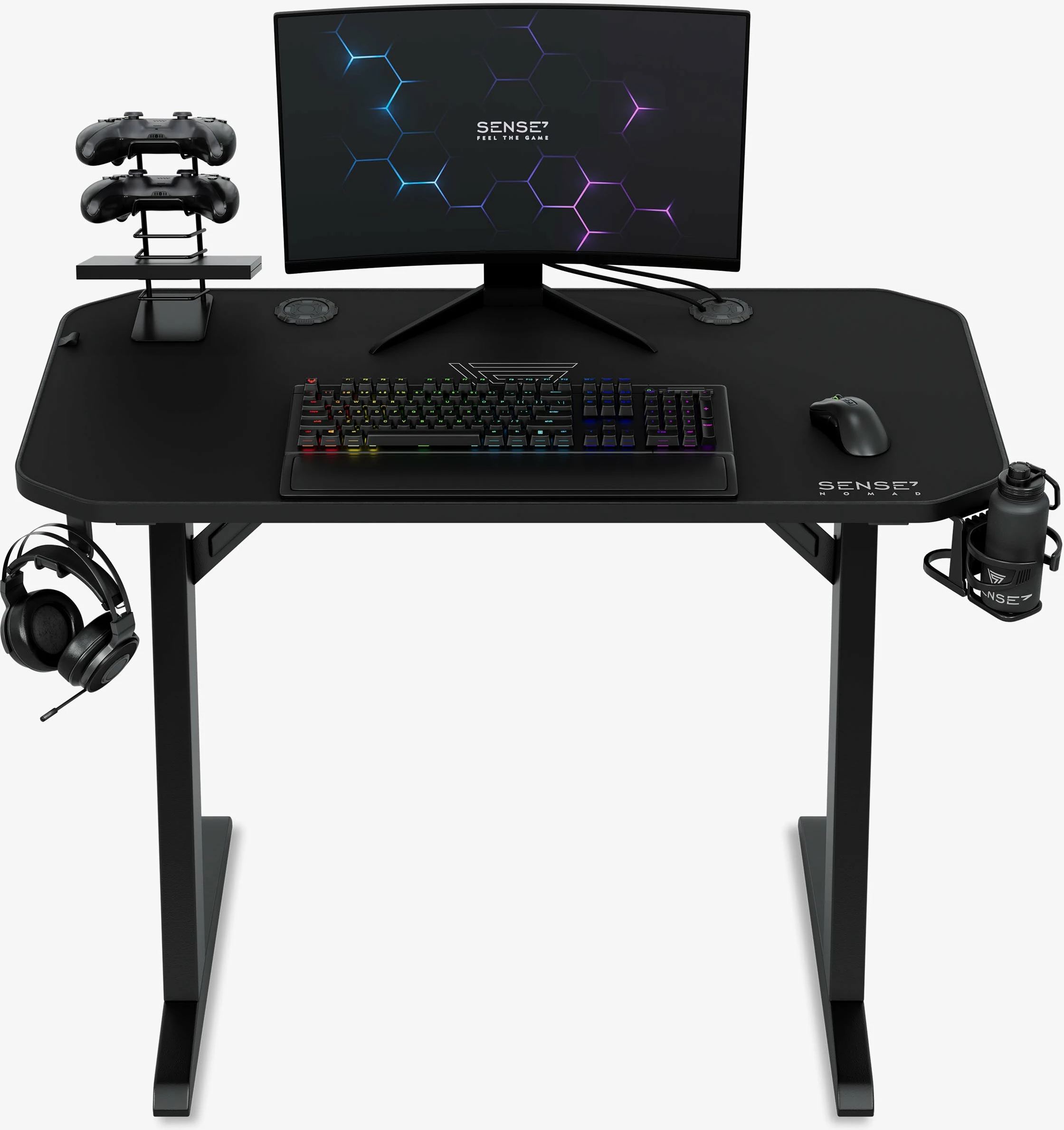 Tavolinë gaming SENSE7 Nomad Classic 120x60 cm, e zezë