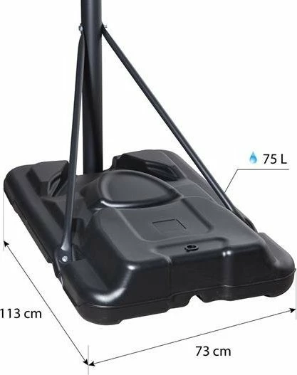 Kosh basketbolli Nils Extreme ZDKA21 i rregullueshëm 2.3-3.05 m, tabelë 110x75 cm, diametër unaze 45 cm, e zezë