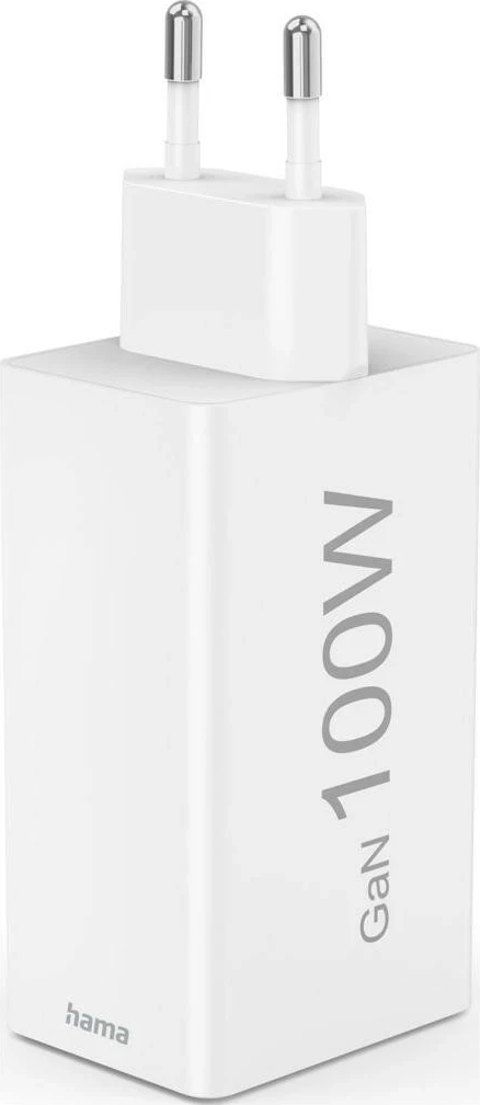 Karikues Hama mini 100W GaN PD/QC 2x USB-C, 1x USB-A bardhë