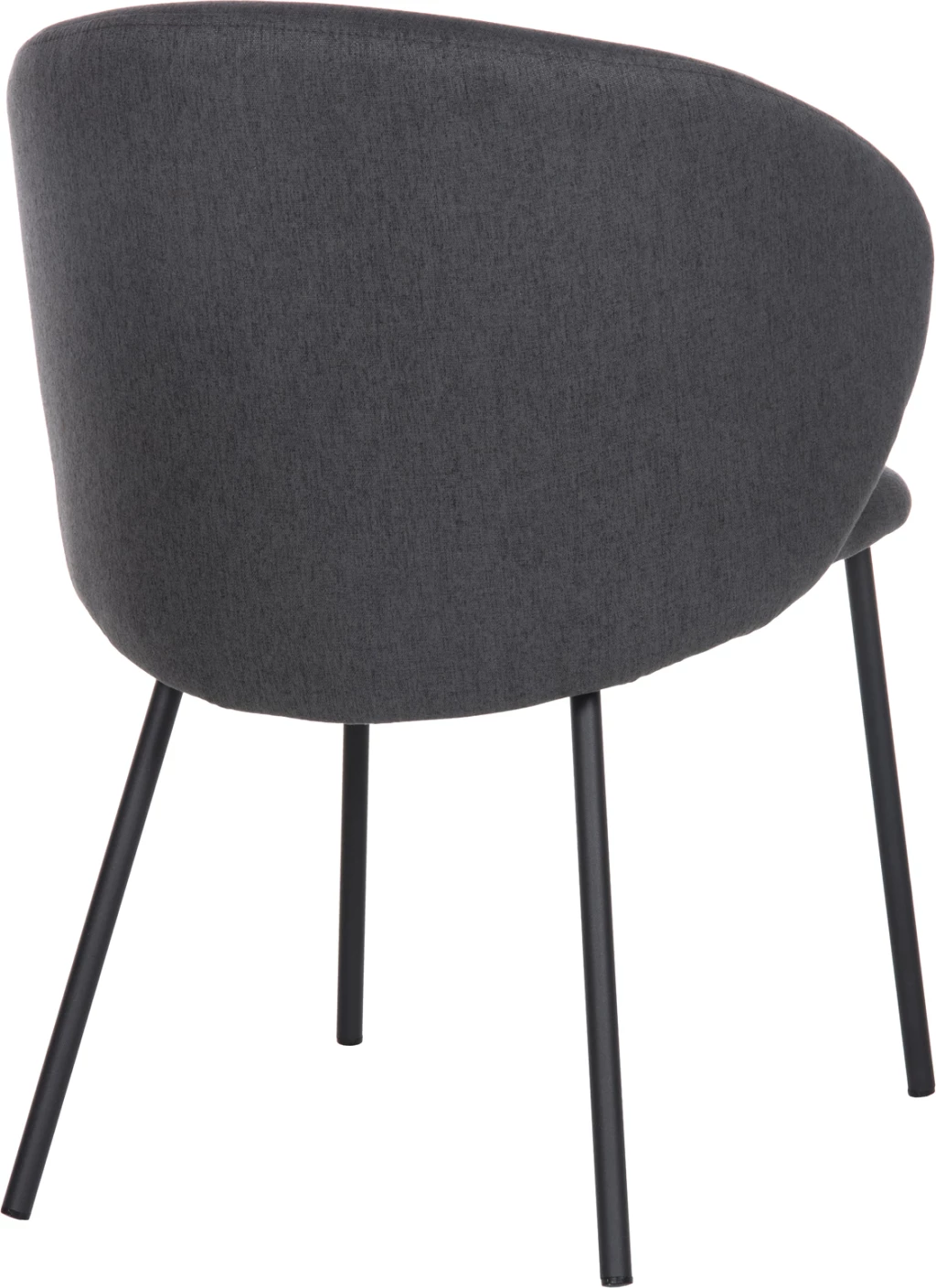 Karrige ngrënieje ISIAH FH9615.01, pëlhurë gri, këmbë metalike të zeza, 56x56x76H cm., set prej 2 copë