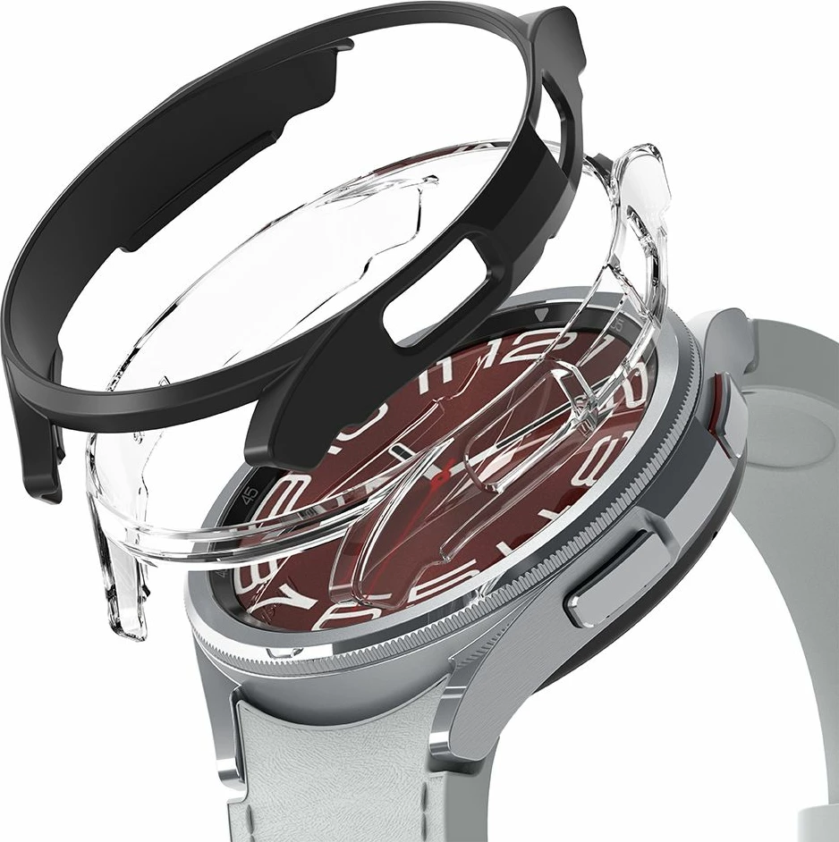 Mbështjellës Ringke Slim për Samsung Galaxy Watch 6 Classic 43mm, 2 copë, i zi dhe transparent