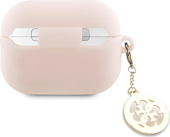 Mbështjellës Guess për AirPods Pro 2, 3D Rubber 4G Diamond Charm, Rozë