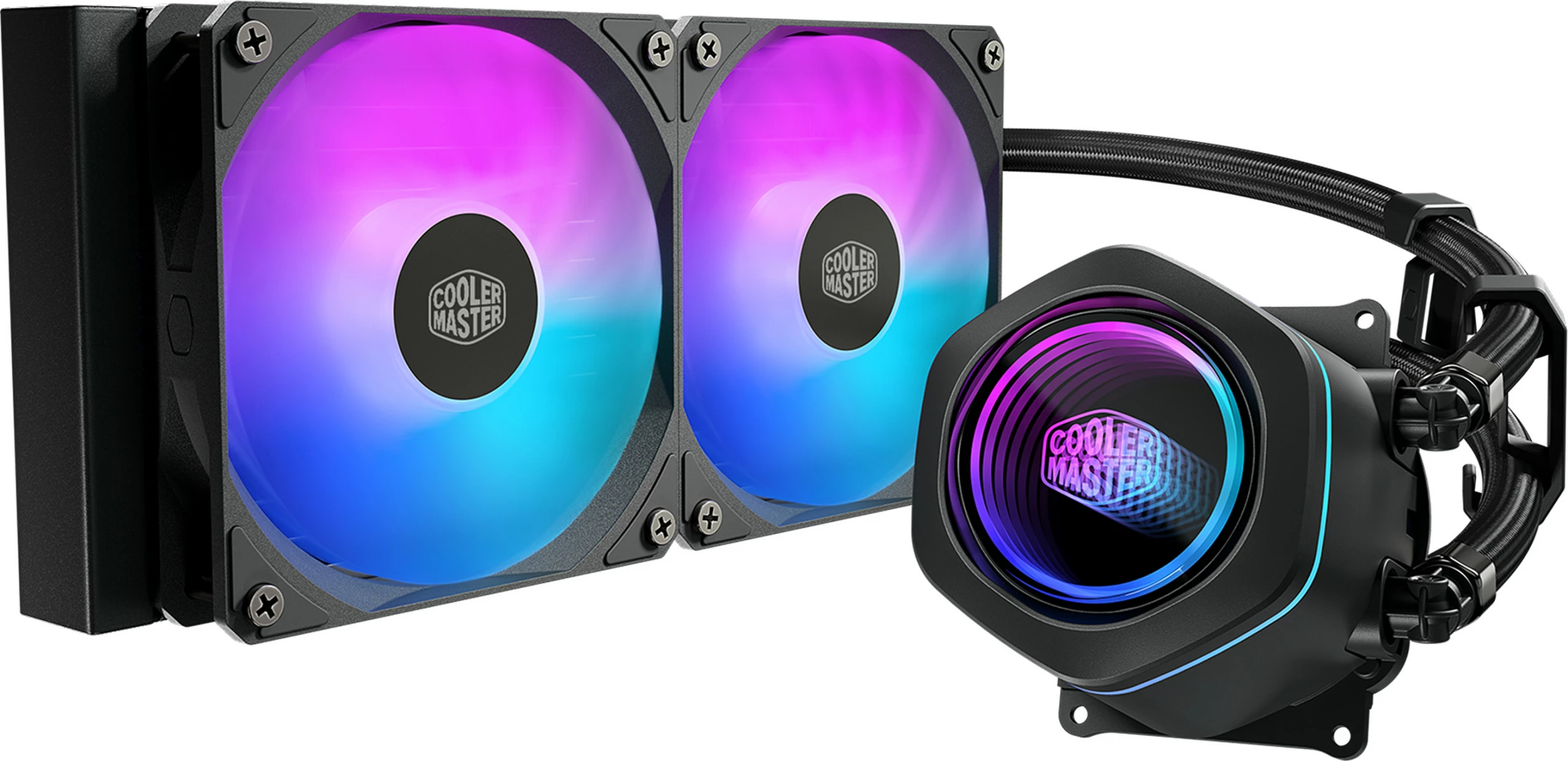 Ftohës uji AIO për CPU Cooler Master MasterLiquid Core Nex 240 ARGB, 240mm, ARGB, i zi