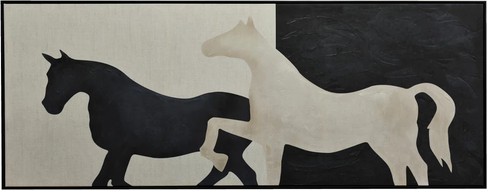 Pikturë dekorative Power of Freedom, kanavacë, bezhë e zezë, 180x70x4cm