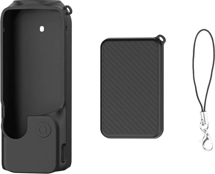 Kasë silikoni Puluz PU998B për DJI Osmo Pocket 3 me rrip, e zezë, set 3 copë