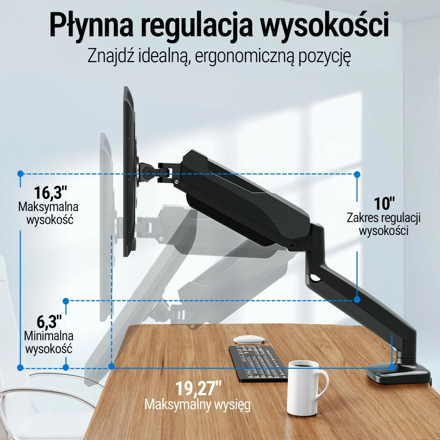 Kasë monitori Redragon GMK-914, e zezë, për 1 monitor, 13-23 inch