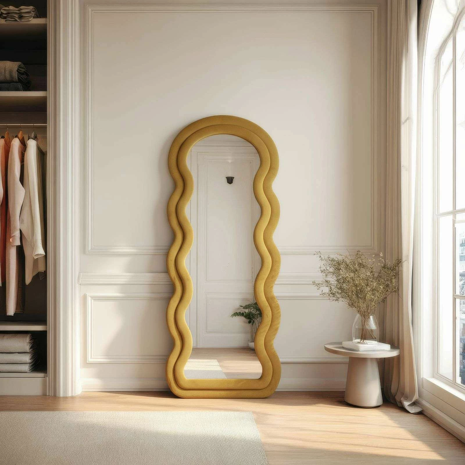 Pasqyrë Cheval, ngjyrë e verdhë, Skye Decor, Mia, 65x170cm