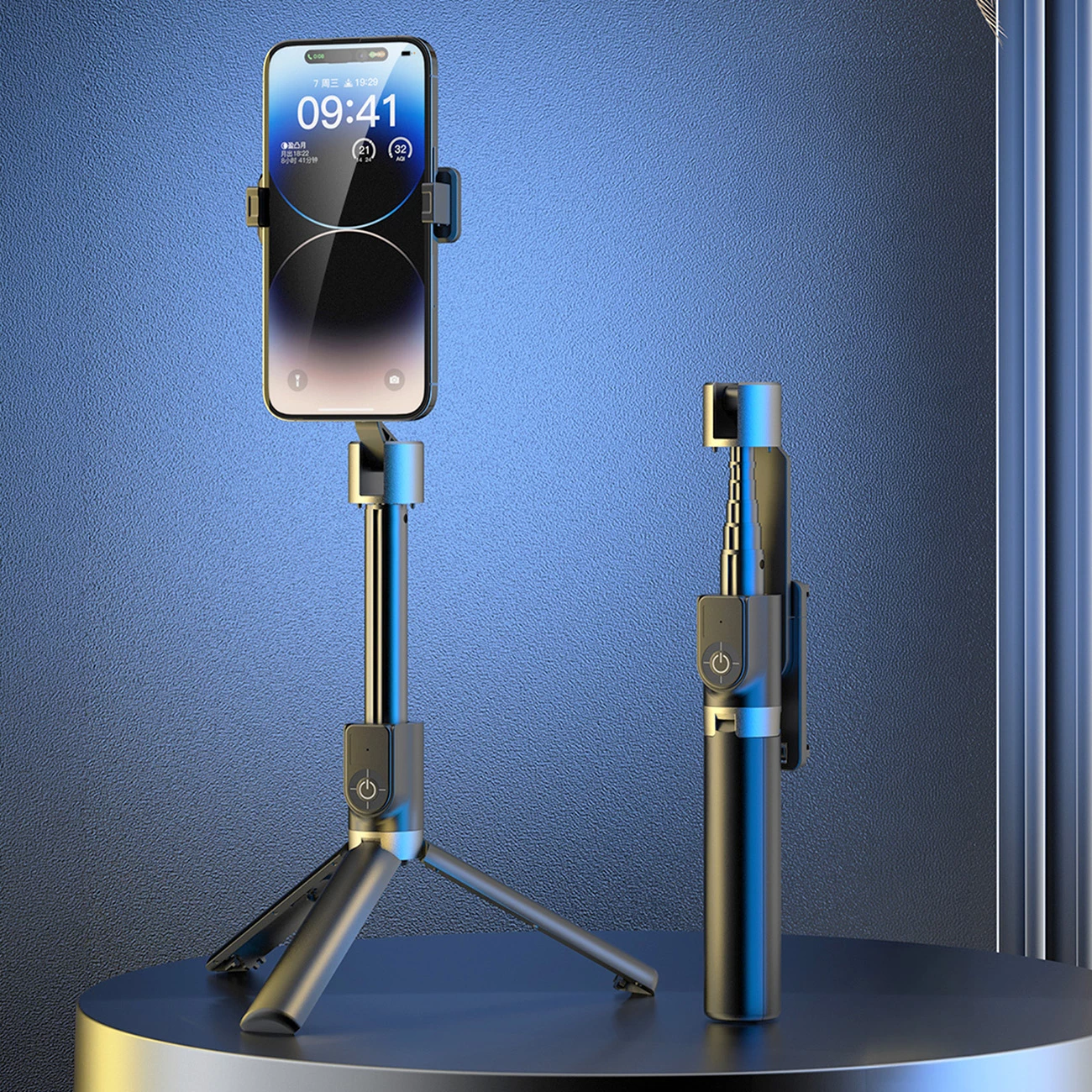 Shkop selfie Dudao F18 1.1 m me tripod dhe telekomandë Bluetooth, i zi