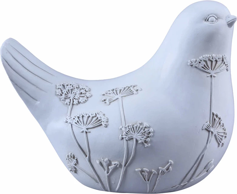 Dekor zog CALIS, polirezine, e bardhë-bezhë, 22x13x17cm