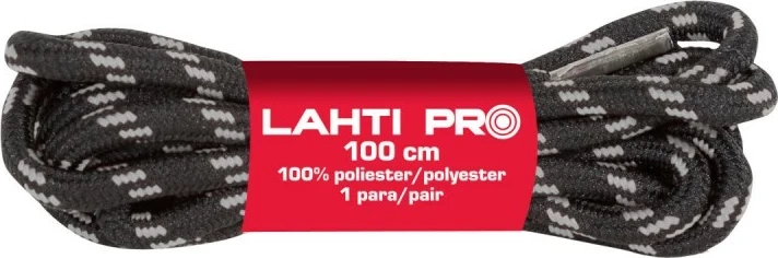 Lidhëse këpucësh rrethore Lahti Pro L9040200 100 cm zi-gri, 10 copë