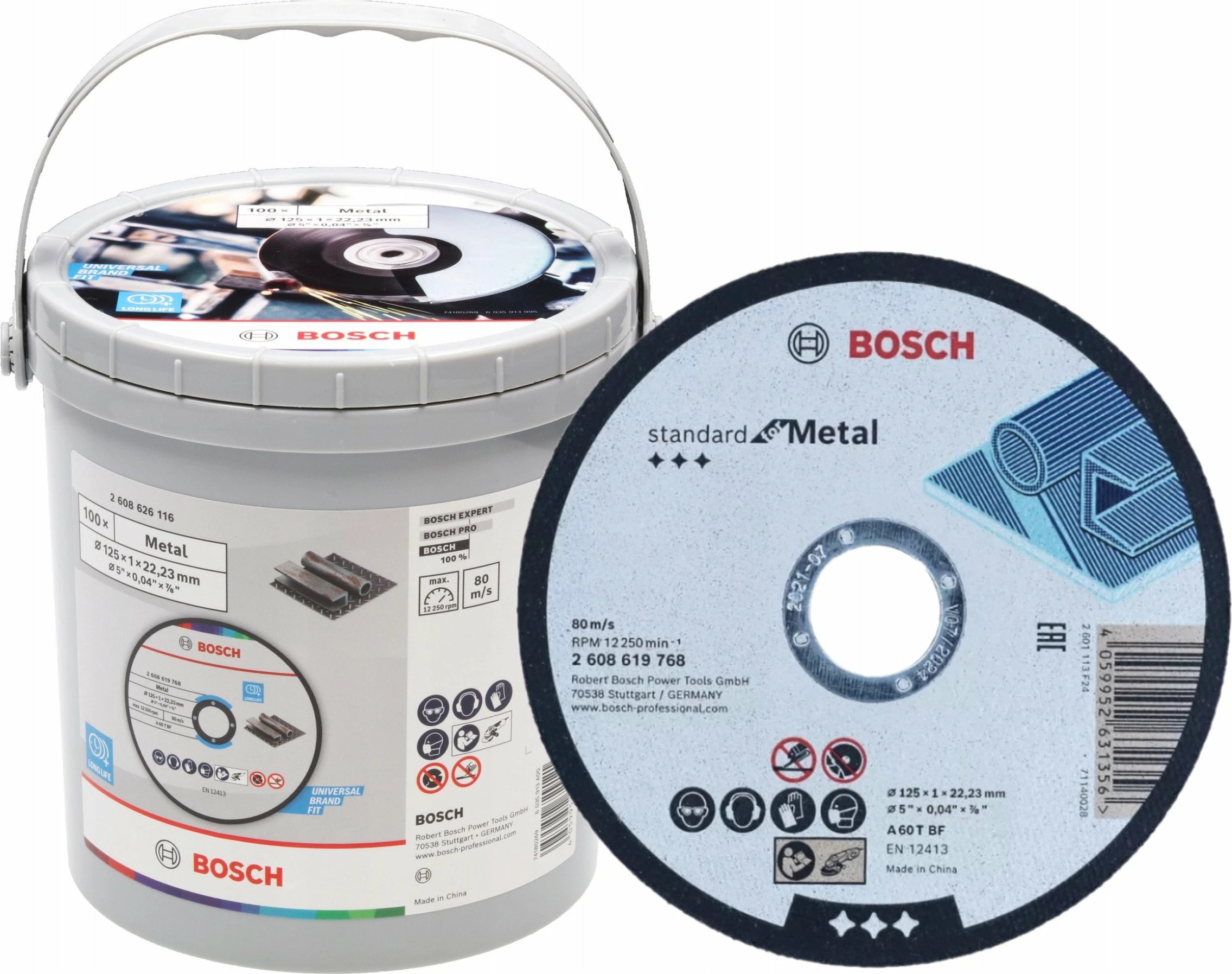 Disk prerës Bosch 2608626116 (A 60 T BF) 125x1.0mm, vrimë 22.23mm, set 100 copë