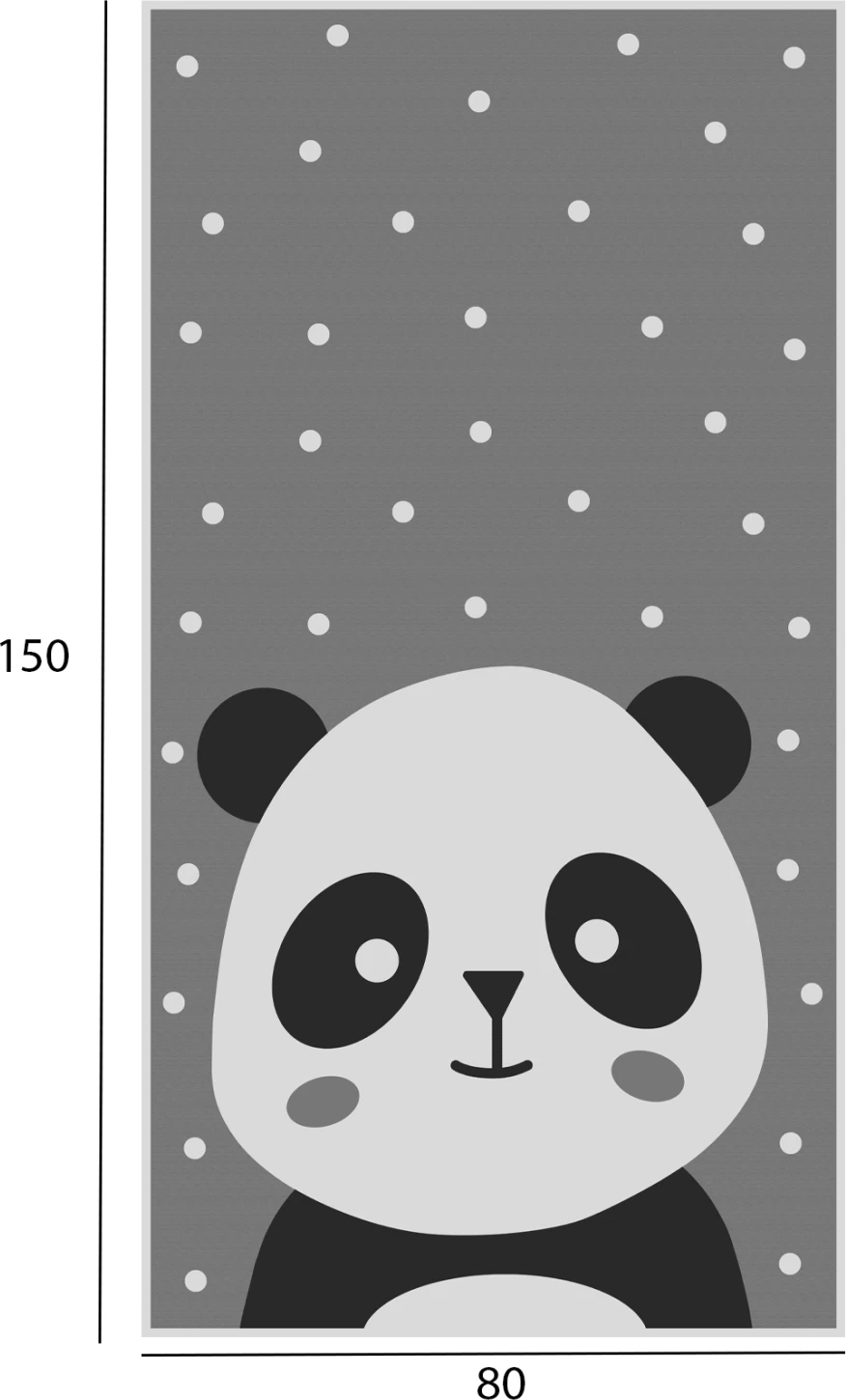 Qilim për fëmijë me panda, FH7678.14, 80x150 cm