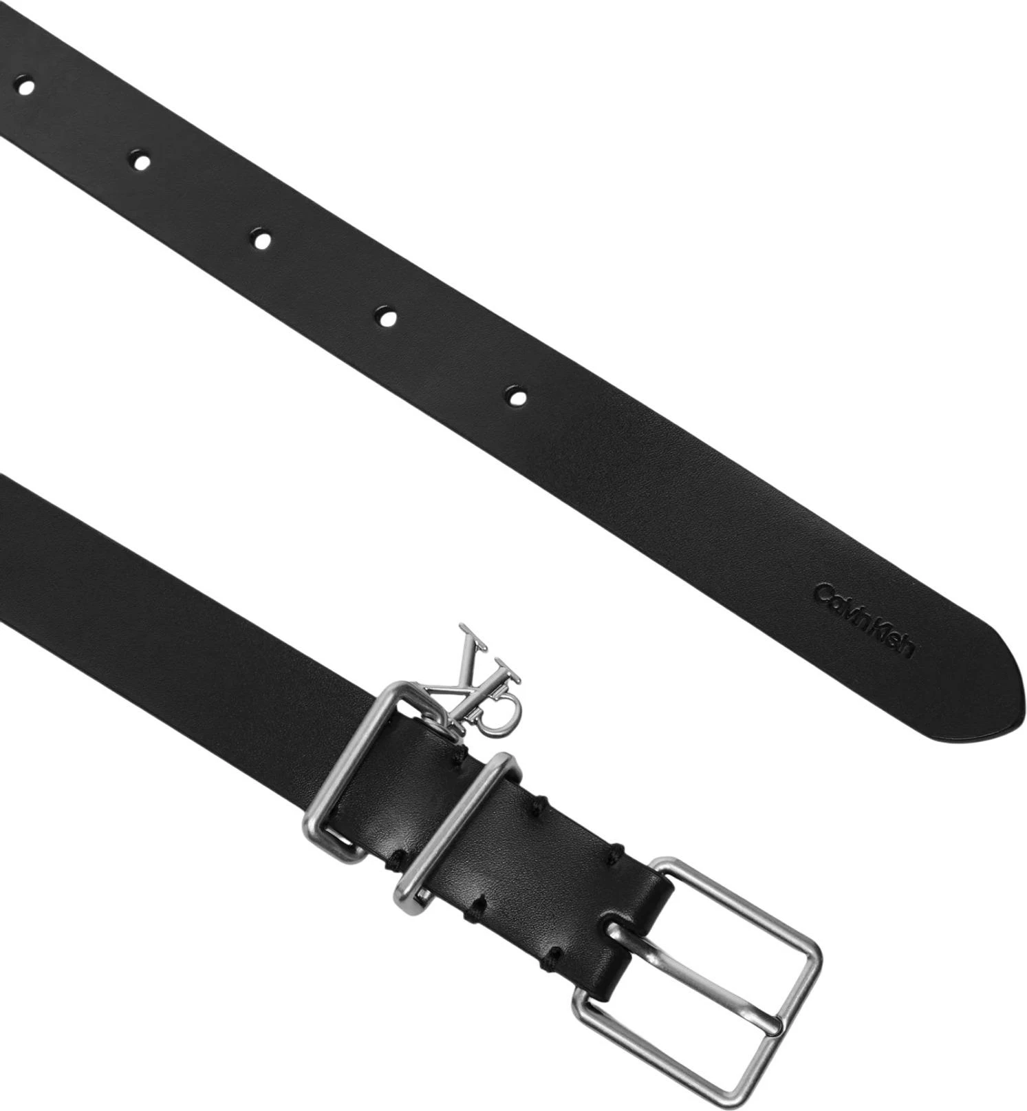 Rrip për femra Calvin Klein Monogram Charm Keeper Belt 25mm, i zi [Madhësia: 90]