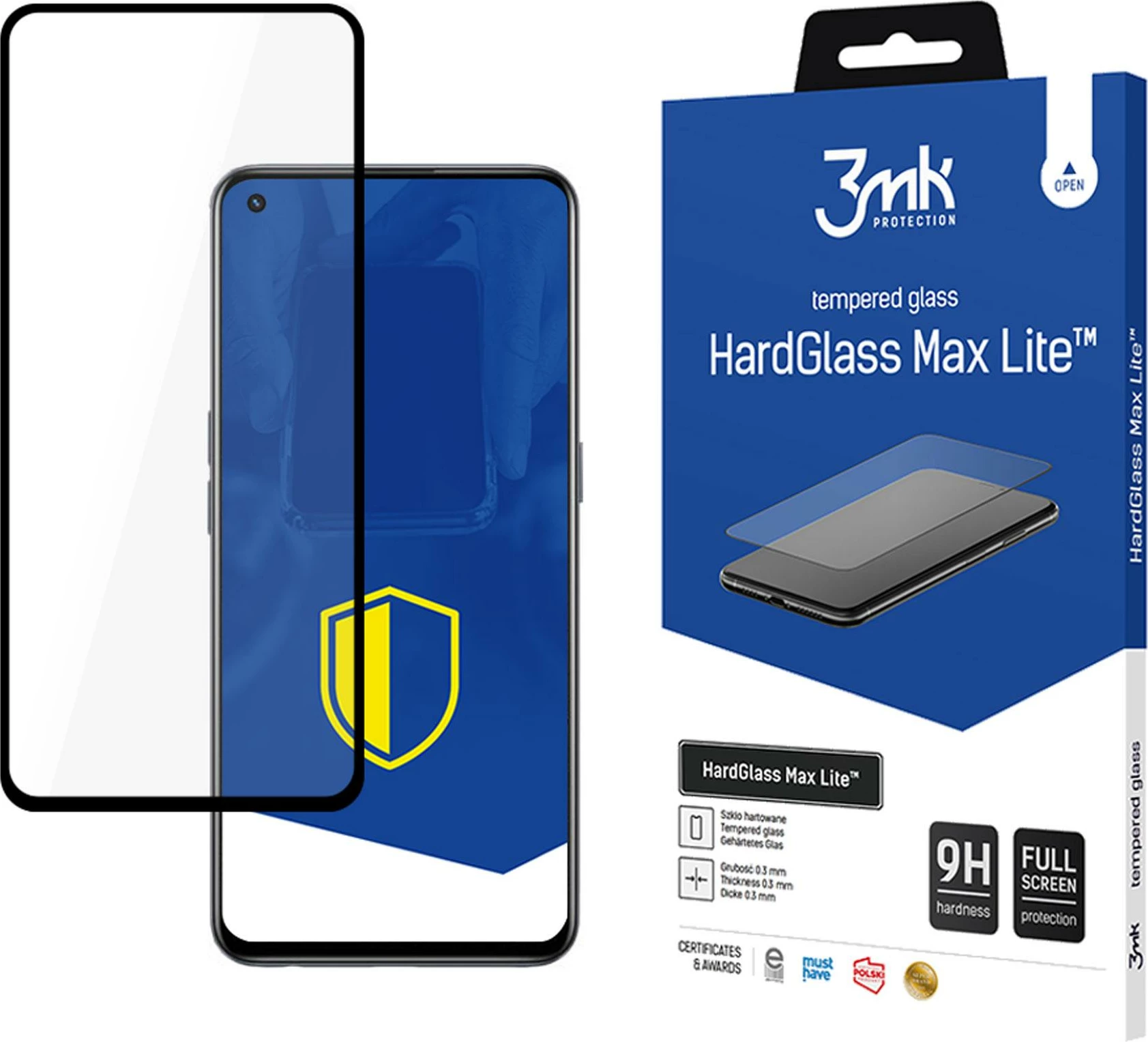 Xham mbrojtës 3mk HardGlass Max Lite për Realme GT Master, zi