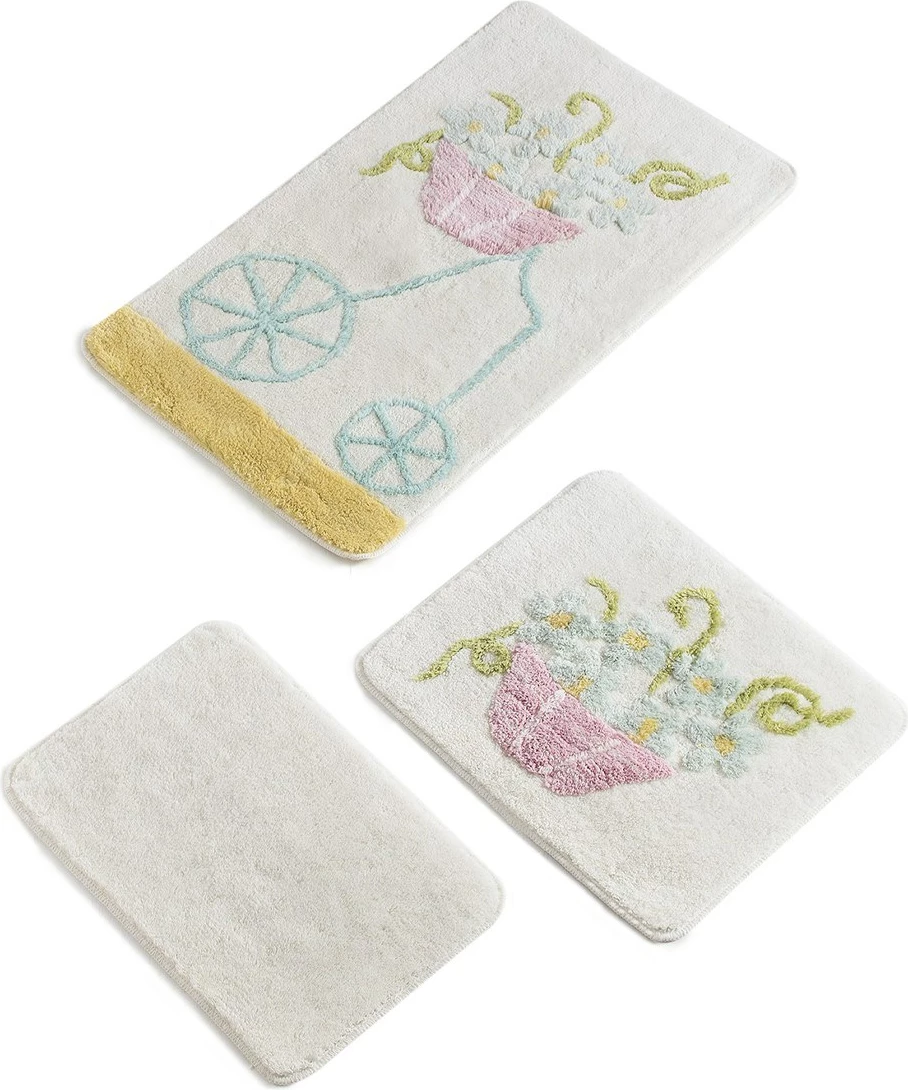 Set tapetë banjoje akrilik (3 copë), Mijolnir, Alacati - e verdhë