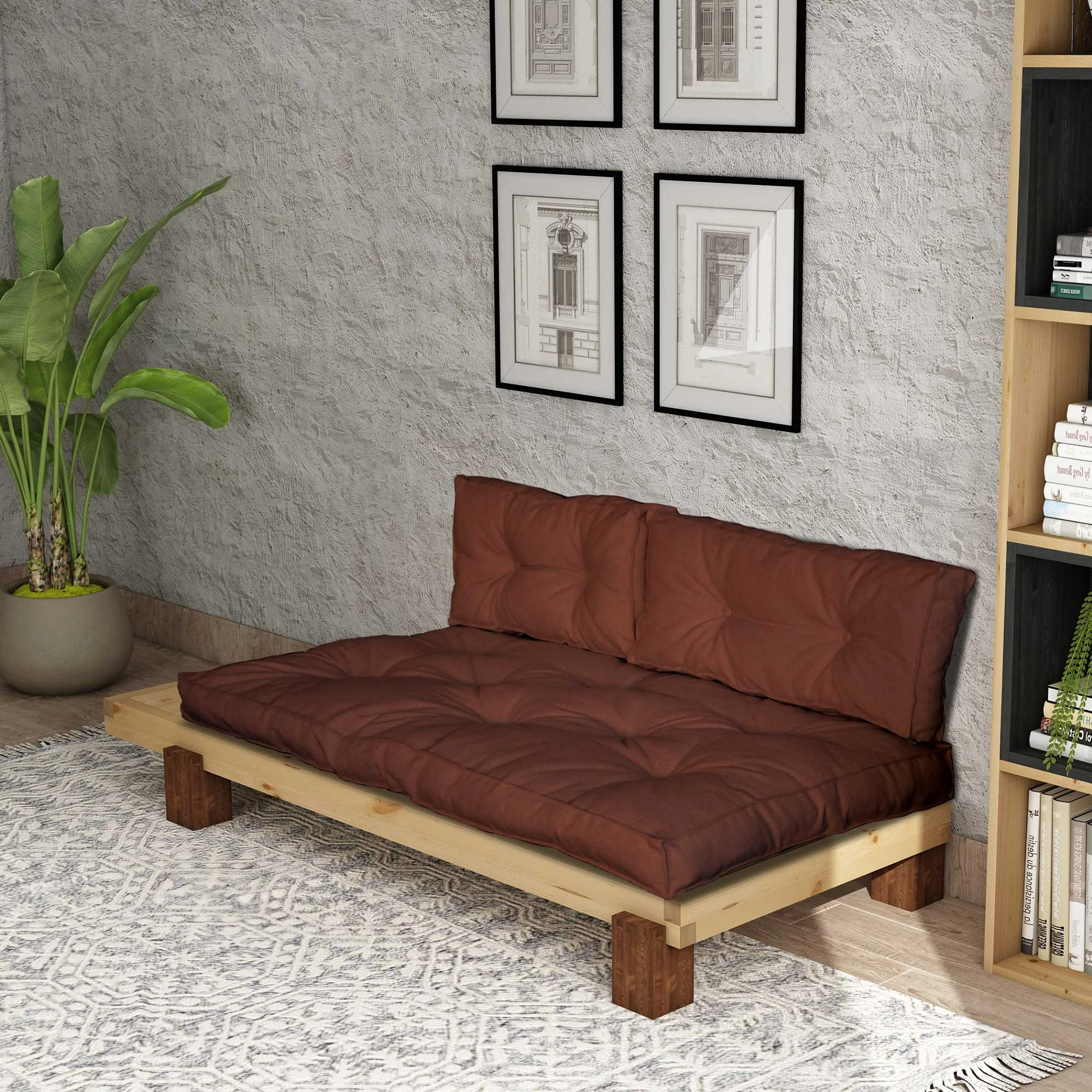 Lounge Atelier del Sofa, ngjyrë natyrale dhe e kuqe tjegull, CPT8373-200