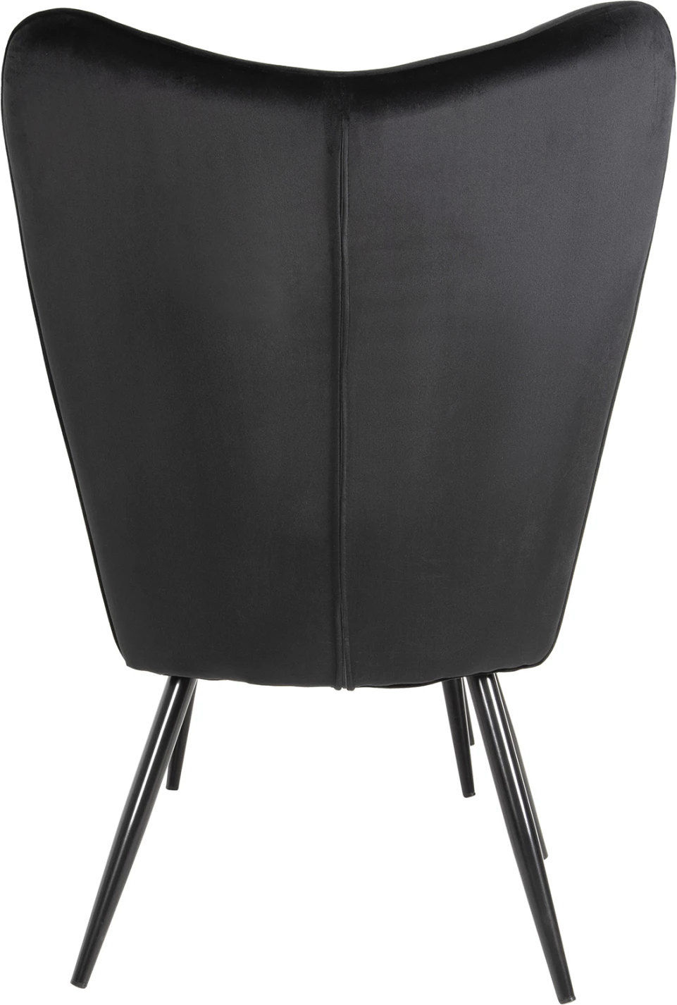 Karrige me mbështetëse për këmbë CRAWLEY FH8918.04, kadife e zezë, këmbë metalike, 70x57x103Hcm