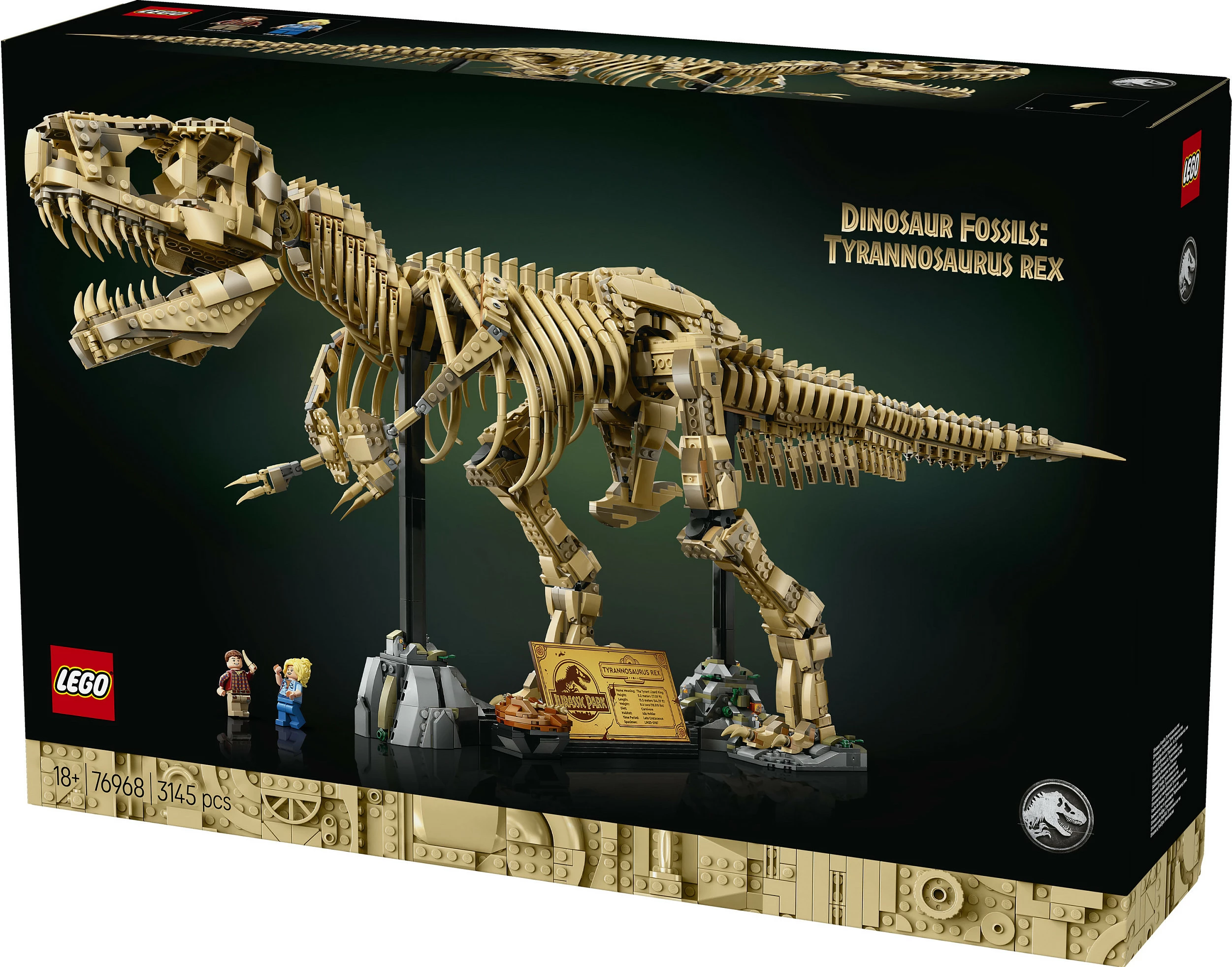 Set ndërtimi LEGO Jurassic World 76968 Dinosaur Fossils: Tyrannosaurus Rex, 3145 copë, Shumëngjyrësh