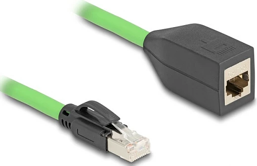 Kablë zgjatës rrjeti DeLOCK RJ45 Cat6A, 5 m, SF/UTP, TPU, e gjelbër