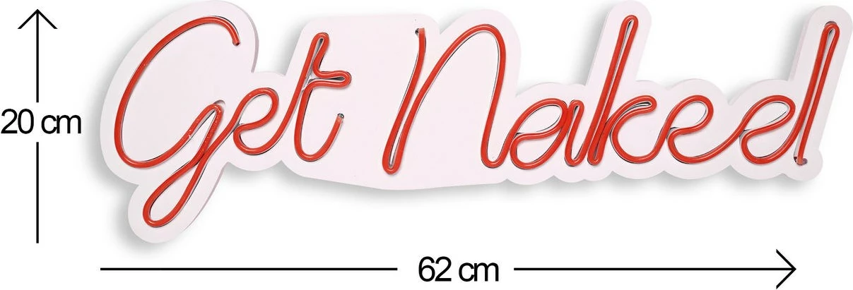 Dekor dritash LED plastike, 'Get Naked', ngjyrë e kuqe