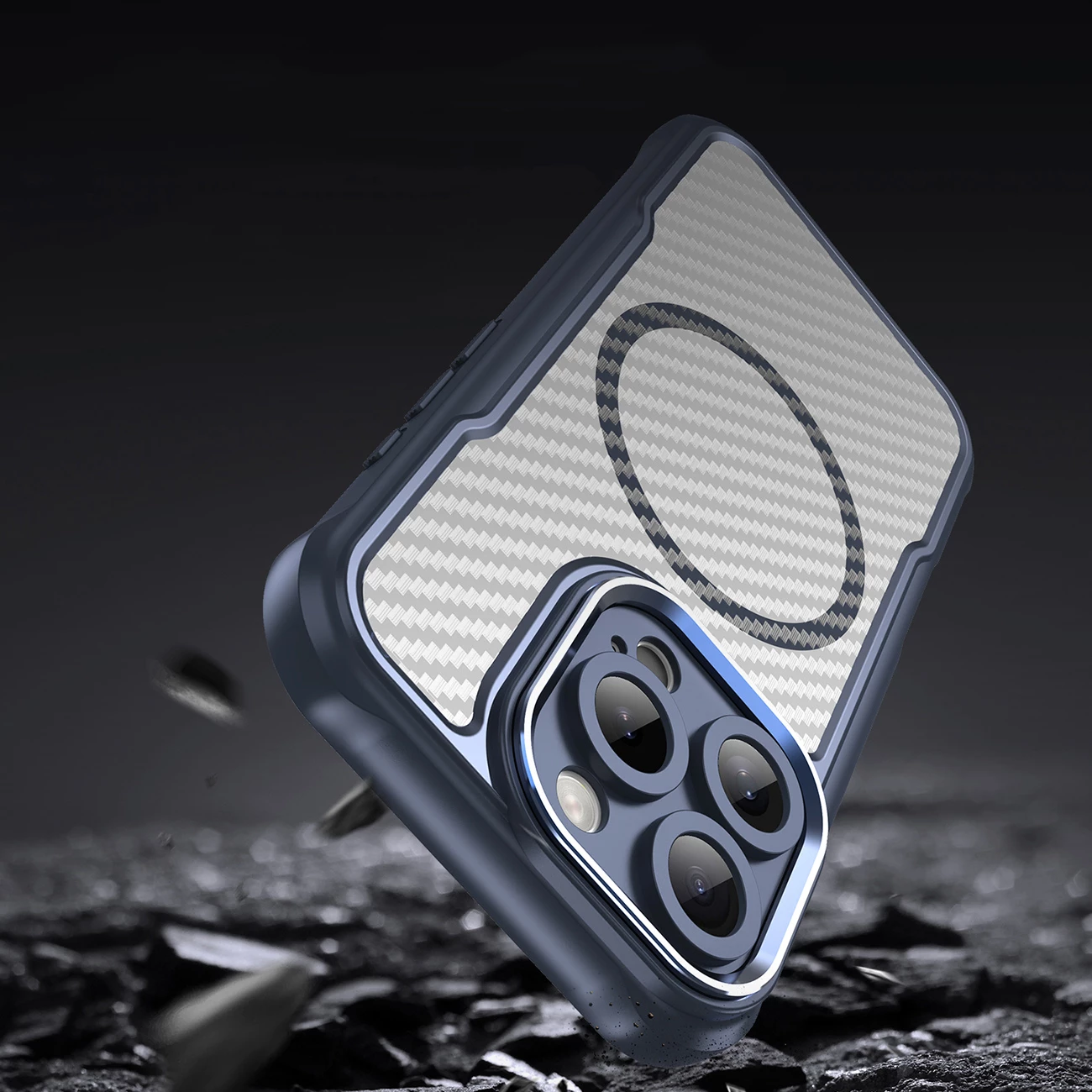 Mbështjellës Hurtel Leading Series MagSafe për iPhone 16 Pro, TPU, Kaltër