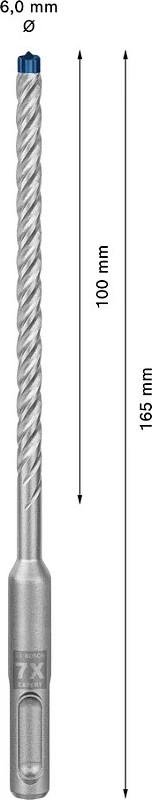 Bit për çekiç rrotullues Bosch SDS plus-7X 6mm 165mm