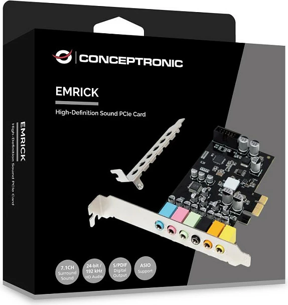 Kartelë zëri Conceptronic PCIe 7.1, S/PDIF, 24bit/192kHz