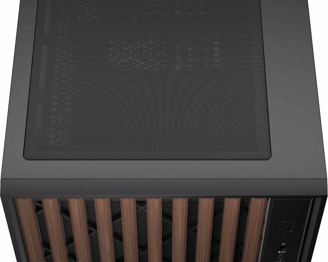 Kasë Krux Palum KRXD008 Midi Tower ATX/Micro-ATX/Mini-ITX, USB-C, 2x120mm fans, pa PSU, zezë/kafe