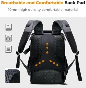 Çantë shpine për kamerë K&F Concept Camera Backpack 25L, për laptop 15.6\", 840D e papërshkueshme nga uji, me mbulesë shiu, gri