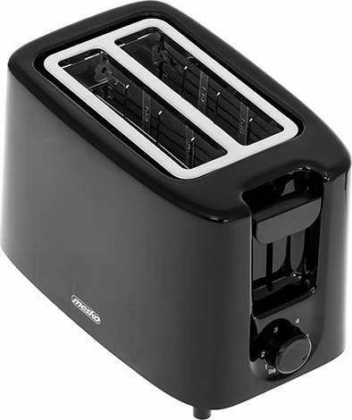 Toster Mesko MS 3220, 2-fetë, 650W (max 900W), 6 nivele pjekjeje, me raft për simite, i zi