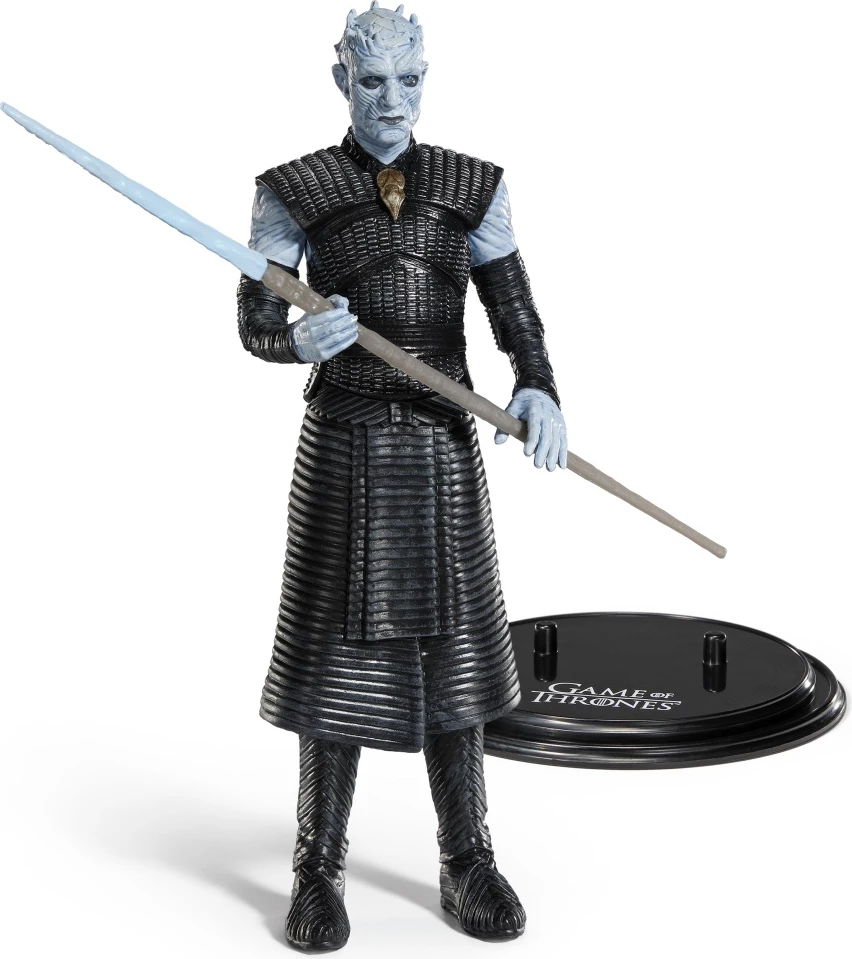 Figurinë NOBLE COLLECTION Bendyfig Game of Thrones Night King 18 cm, me shtizë akulli, blu/zezë