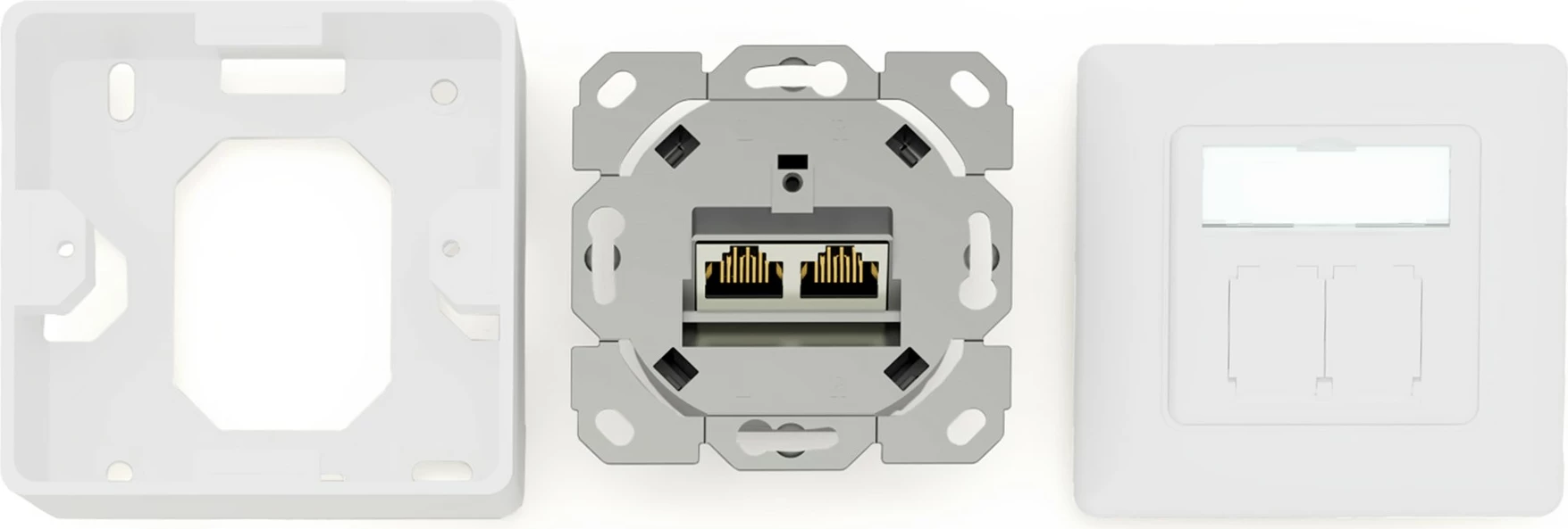 Prizë rrjeti Digitus CAT 6A EA, 2xRJ45, e bardhë