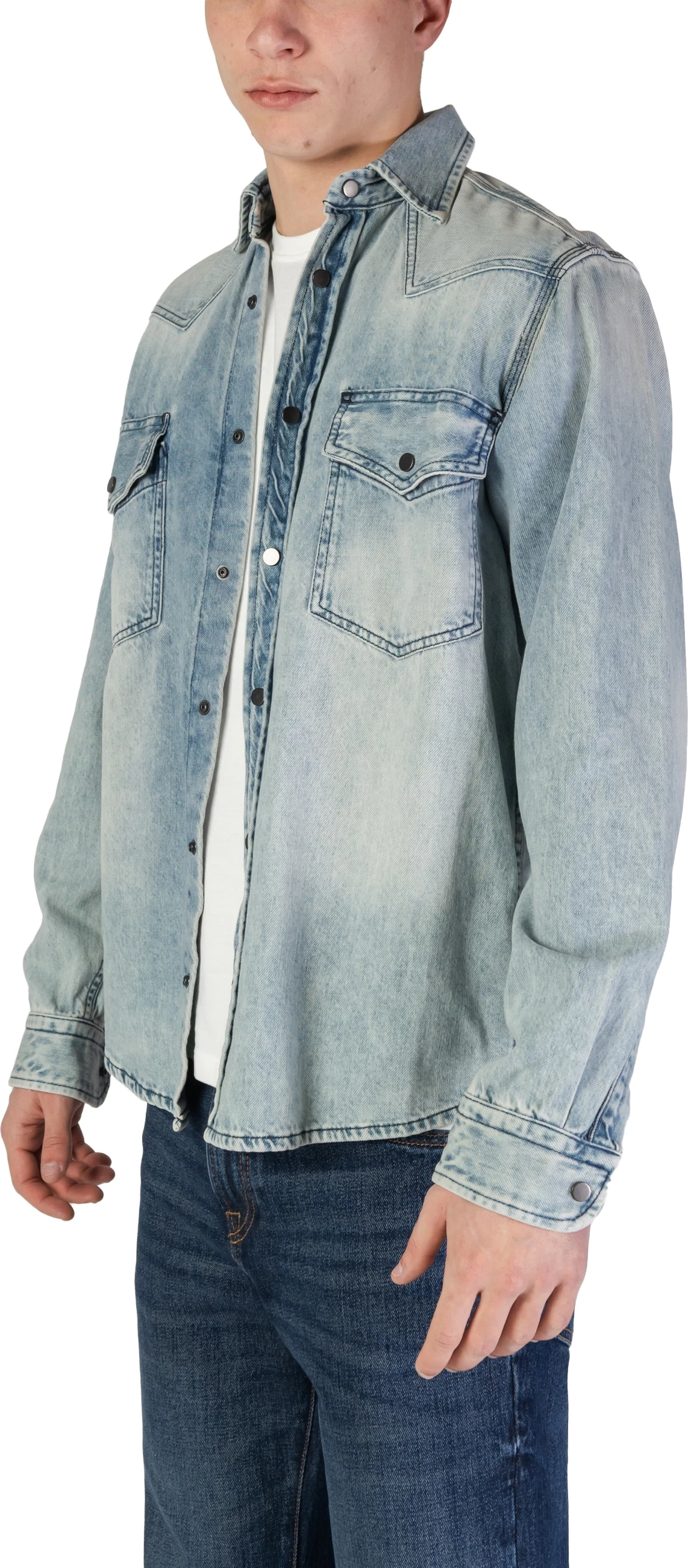 Këmishë me mëngë të gjata për meshkuj Boss 10247373 50513227, denim e çelët [Madhësia: XS]