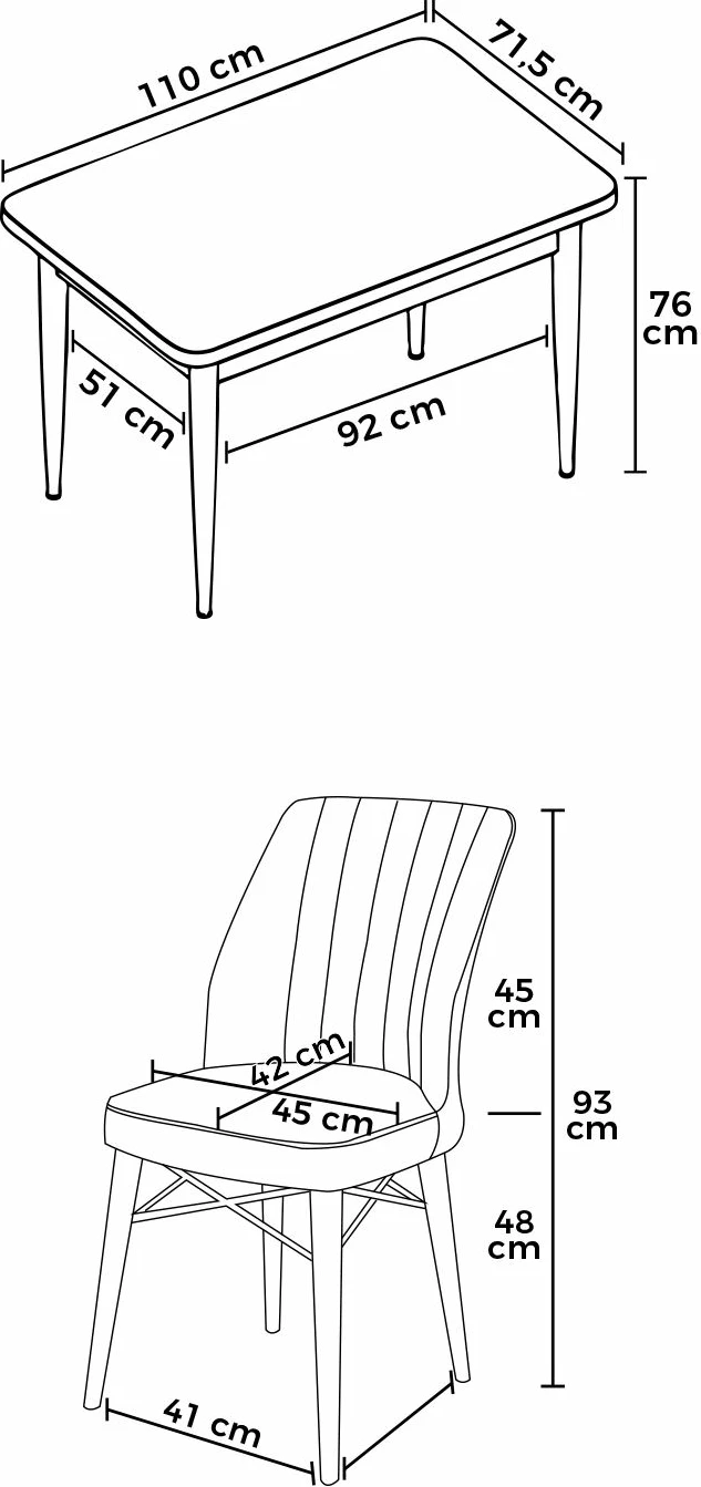 Tavolinë me karrige, 5 copë, Skye Decor, e bardhë, e kuqe tullë