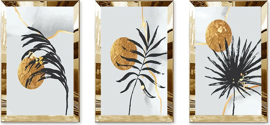 Pikturë dekorative MDF-Plexiglass (3 copë), Wallity, Huhu391, 30x40cm