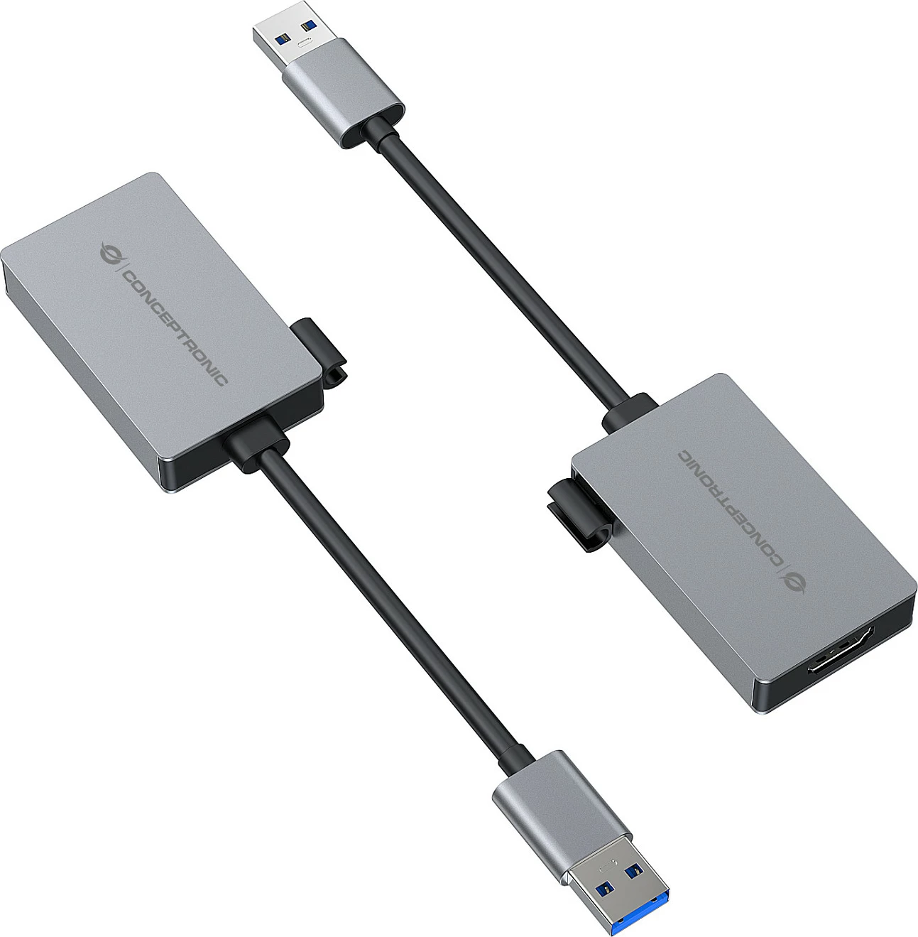Adapter USB-A në HDMI Conceptronic ABBY22G, 1080p 60Hz, HDMI 1.4, gri