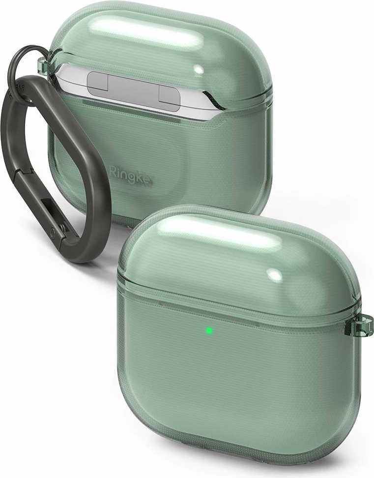 Mbështjellës Ringke Air për Apple AirPods 4, e gjelbër, me karabiner