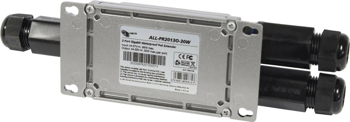 Repeater rrjeti ALLNET ALL-PR2013O-30W, 1000 Mbit/s, Ethernet LAN, e zezë, argjend