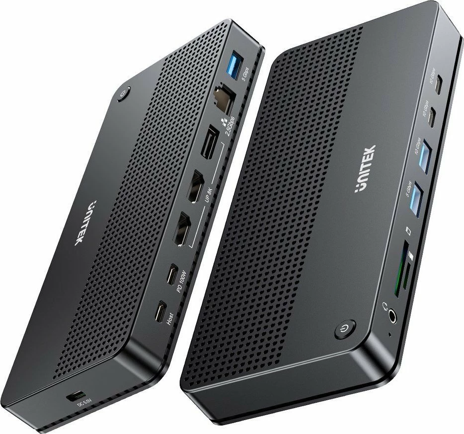 Stacion dokimi USB-C Unitek D1104A01 13-në-1 8K MST PD 100W, i zi