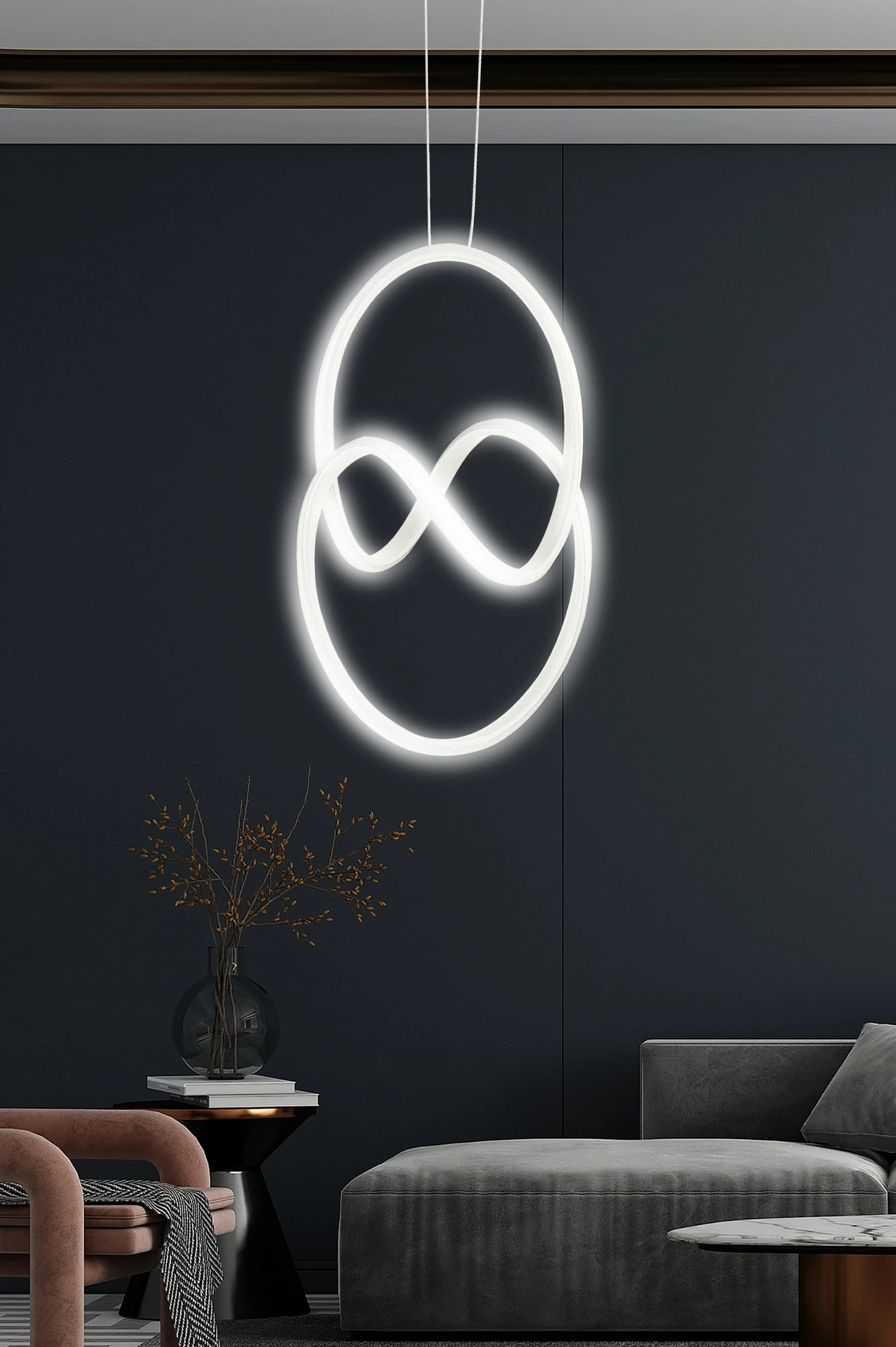 Llambë tavani Opviq, Yin Yang, dritë e bardhë