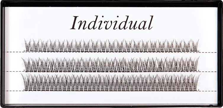 Qerpikë artificial për femra Individual V-Type Light Eyelash Clusters 0.10 C Mix 9-11-13mm, 120 copë, black