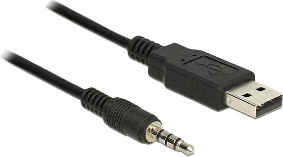 Konverter USB 2.0 DeLOCK, USB Type-A në Serial TTL, kabllo 1.8 m, 3.5 mm 4-pin, 5 V, e zezë