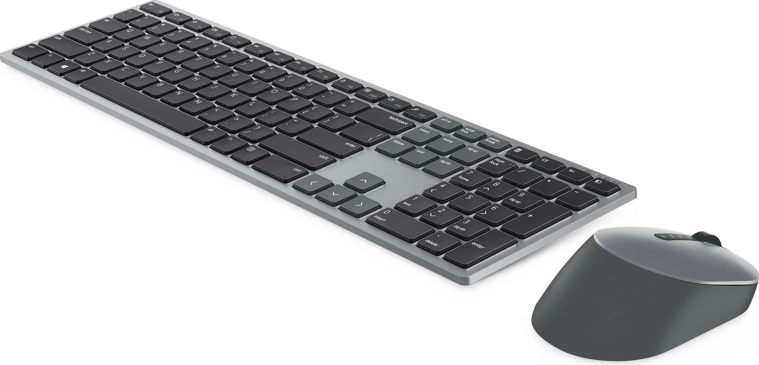 Tastierë dhe Maus wireless Dell Pro Plus KM7321W, QWERTY US International, full-size, RF + Bluetooth, Gri/Titanium