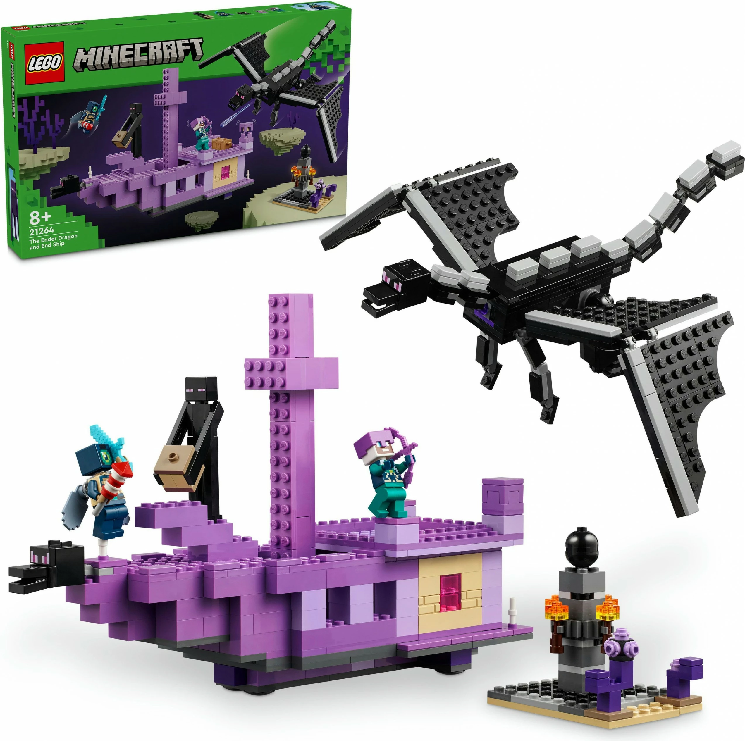 Set lodrash LEGO Minecraft 21264 Ender Dragon edhe End Ship