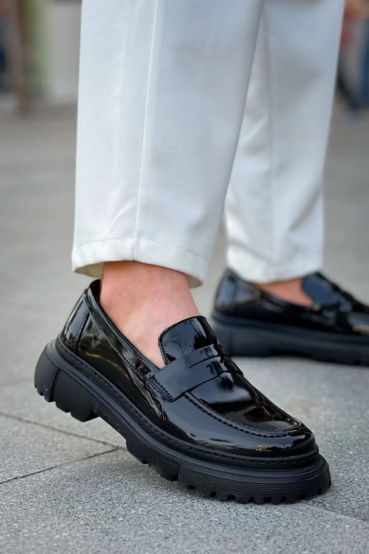 Këpucë për meshkuj, Chekich 2417 RST/Black Men Loafer