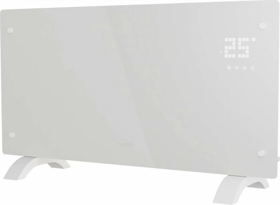 Ngrohës konveksioni Hombli Glass 2000W i bardhë, Wi-Fi, me telekomandë